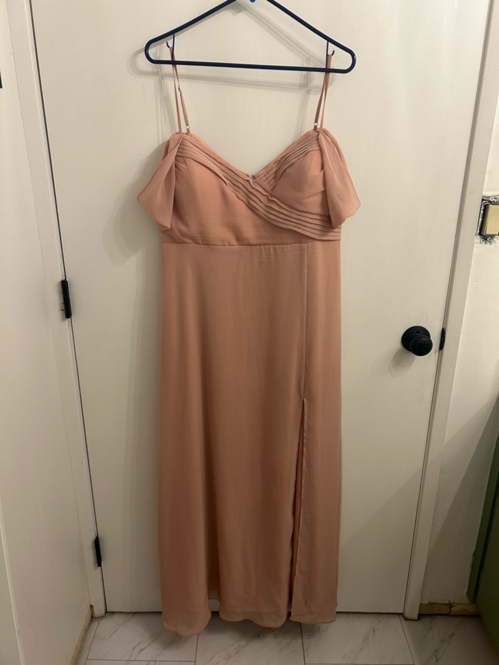 Blush Pink Spaghetti Strap Bridesmaid Dress By Birdy Grey